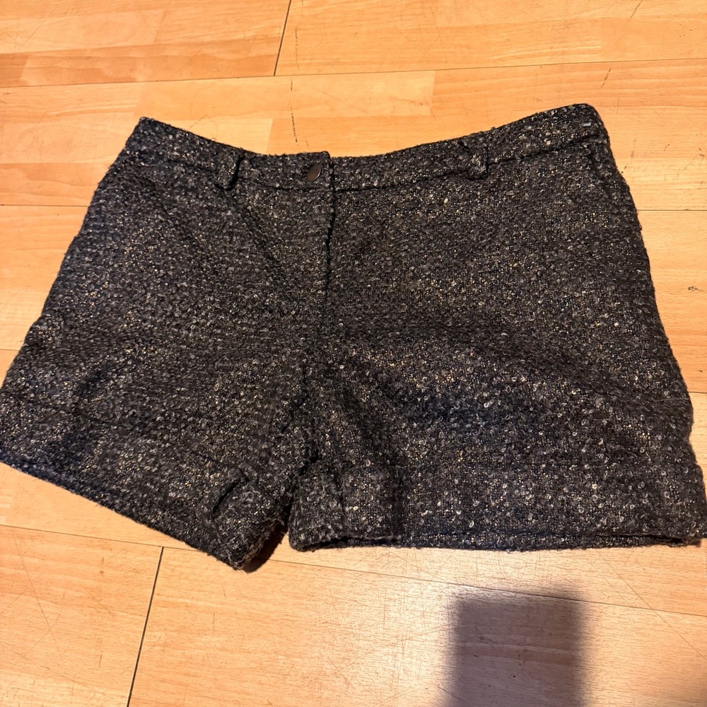 🎯Oltre Wool Textured Tweed Sparkle Dressy Tinsel winter shiny shorts 10 biker